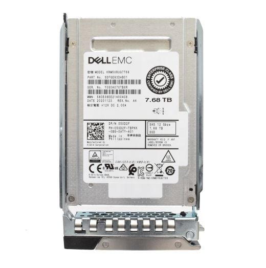 Dell Kioxia 2.5" 7.68TB 12GBPS SED SAS SSD Drive - 5XD2F KRM5XRUG7T68