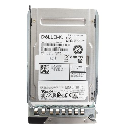 Dell Kioxia 2.5" 7.68TB 24GBPS RI SAS SSD Drive - 7N1WT KPM7XRUG7T68