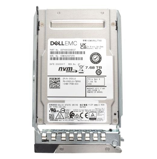 Dell Kioxia 2.5" 7.68TB Gen 4 RI NVMe SSD Drive - VD0JX KPM6XRUL7T68