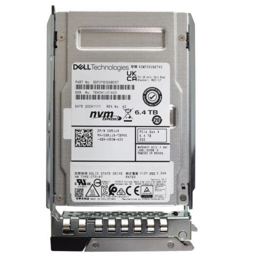 Dell Kioxia CM7 2.5" 6.4TB Gen 4 MU NVMe SSD Drive - 8RJJ9 KCM7XVUG6T40