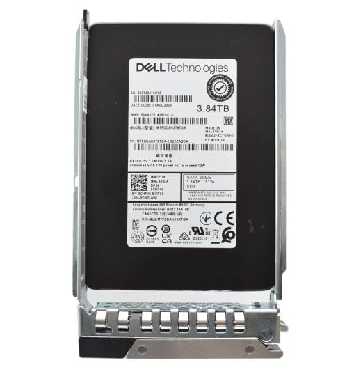 Dell Micron 2.5" 3.84TB 6GBPS 512e SATA SSD Drive - CHF46 MTFDDAK3T8TGA