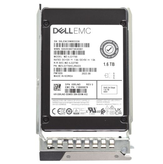 Dell Samsung PM1655 2.5" 1.6TB 24GBPS MU SAS SSD Drive - 5RJND MZ-ILG1T60