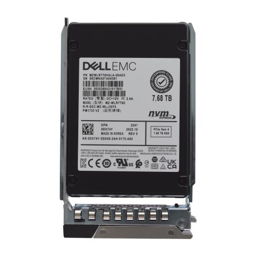 Dell Samsung PM1733 V2 2.5" 7.68TB Gen 4 NVMe SSD Drive - DX74Y MZ-WLR7T60