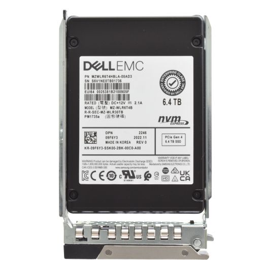 Dell Samsung PM1735a 2.5" 6.4TB Gen 4 NVMe SSD Drive - 9F6Y3 MZ-WLR6T4B