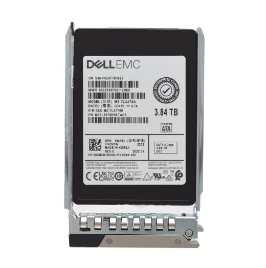 Dell Samsung PM893 2.5" 3.84TB 6GBPS RI SATA SSD Drive - GCN5W MZ-7L33T8A
