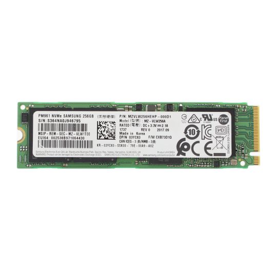 Dell Samsung PM961 M.2 256GB NVMe SSD Drive - 3YC83 MZVLW256HEHP-000D1
