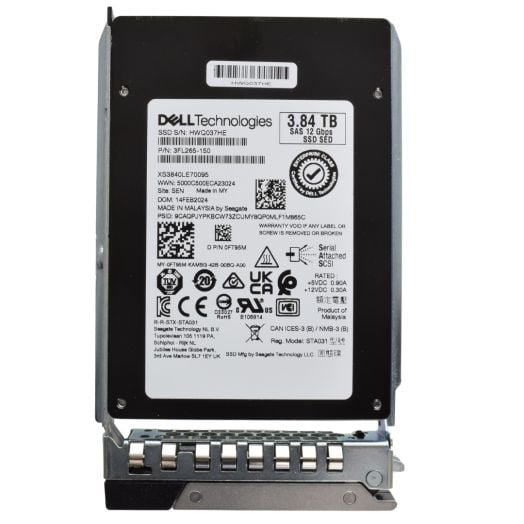 Dell Seagate 2.5" 3.84TB 12GBPS RI SAS SSD Drive - FT95M 3FL265-150