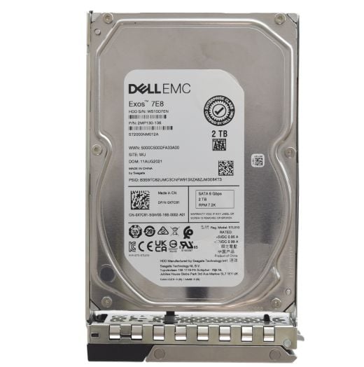 Dell Seagate Exos 7E8 3.5" 2TB 7.2K 6GBPS SATA Hard Drive - X7C91 ST2000NM012A