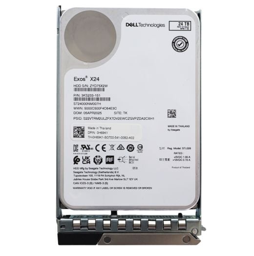 Dell Seagate Exos X24 3.5" 24TB 7.2K 12GBPS SAS Hard Drive - H69K1 ST24000NM007H