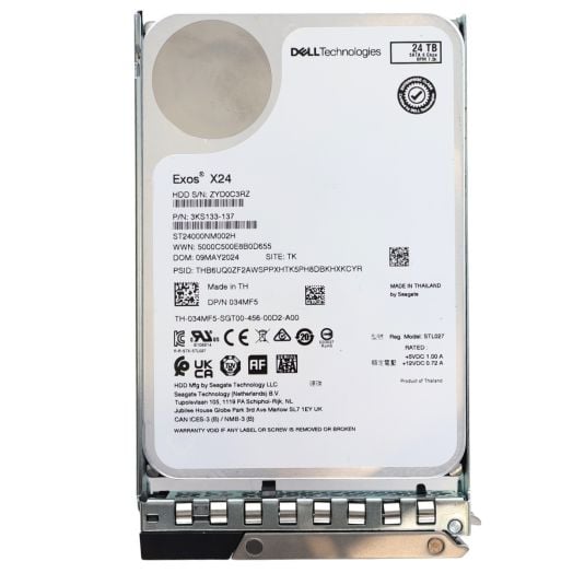 Dell Seagate Exos X24 3.5" 24TB 7.2K 6GBPS SATA Hard Drive - 34MF5 ST24000NM002H