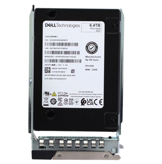 Dell SK Hynix 2.5" 6.4TB Gen 4 MU NVMe SSD Drive - PYMY6 HFS6T4GEJVX171N