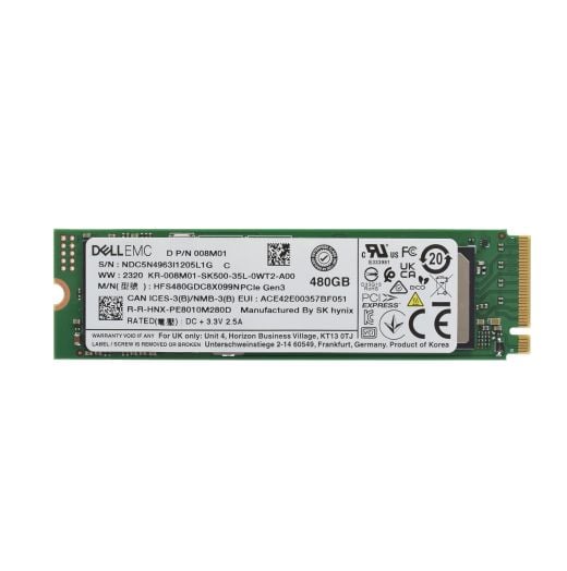 Dell SK Hynix M.2 480GB Gen 3 NVMe SSD Drive - 08M01 HFS480GDC8X099N