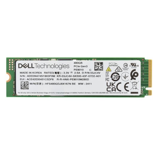 Dell SK Hynix M.2 480GB Gen 3 NVMe SSD Drive - 3JC4V HFS480GDJ8X167N