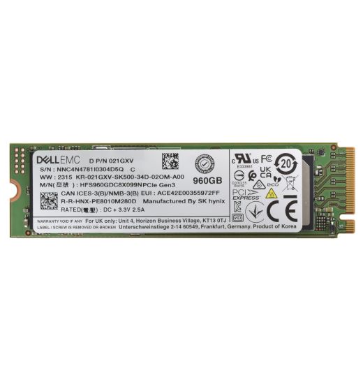 Dell SK Hynix M.2 960GB Gen 3 NVMe SSD Drive - 21GXV HFS960GDC8X099N