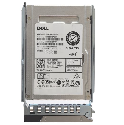 Dell Toshiba 2.5" 3.84TB 12GBPS MU SAS SSD Drive - 91W3V KPM5XVUG3T84