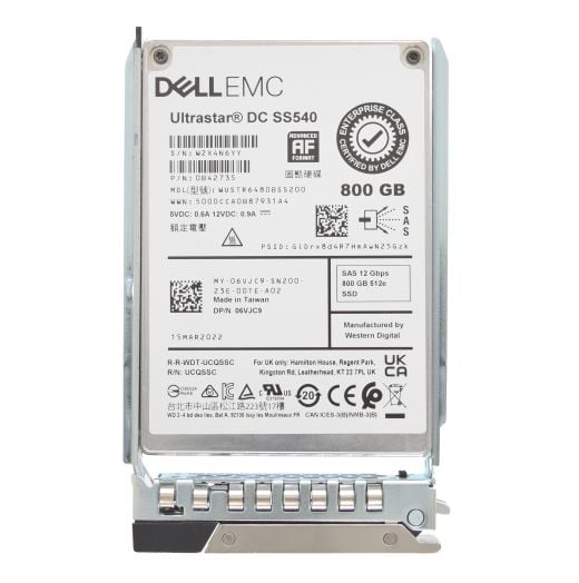 Dell Western Digital SS540 2.5" 800GB 12GBPS 512e MU SAS SSD Drive - 6VJC9 WUSTR6480BSS200
