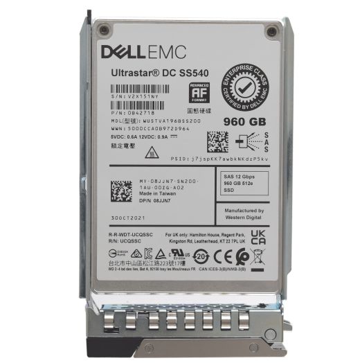 Dell Western Digital SS540 2.5" 960GB 12GBPS 512e SAS SSD Drive - 8JJN7 WUSTRVA196BSS200