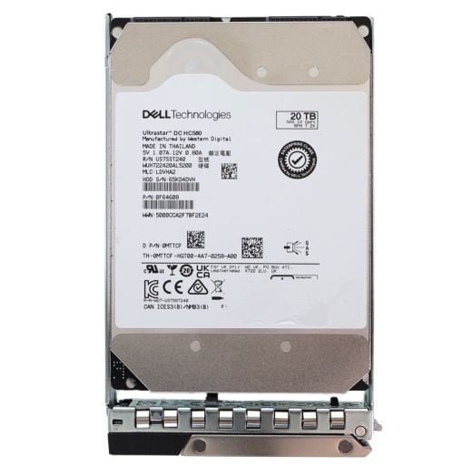 Dell Western Digital Ultrastar HC580 3.5" 20TB 7.2K 12GBPS 512e SAS Hard Drive - MTTCF WUH722420AL5200
